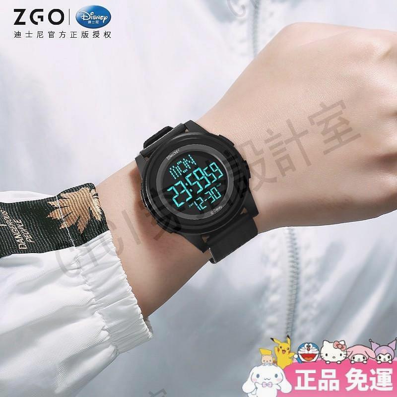 【正品】正港ZGO手錶迪士尼米奇運動手錶電子手錶電子錶學生手錶手錶男生防水手錶夜光手錶考試手錶精品手錶【亞德機械五金家居】