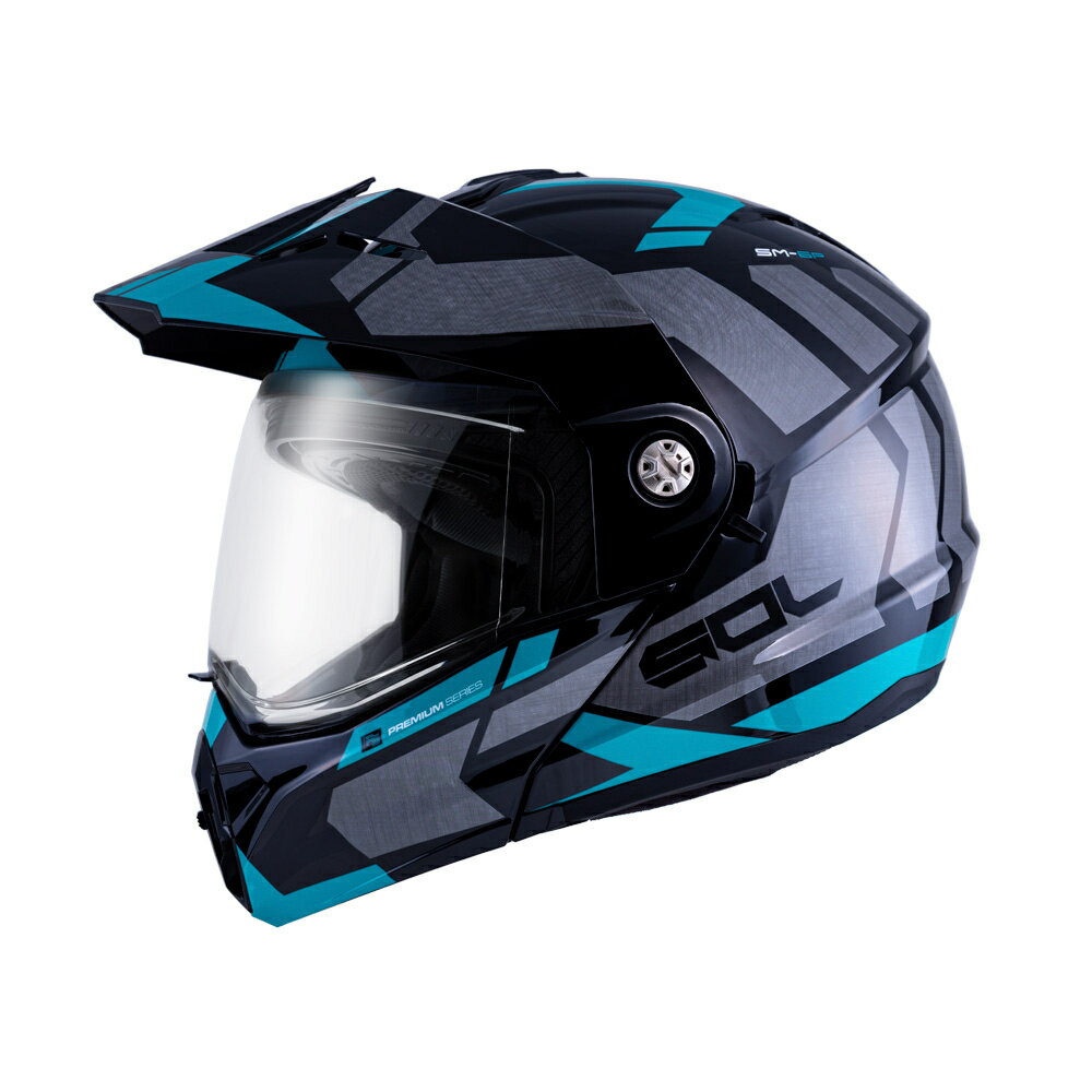 【SOL Helmets】SM-6P複合可掀式安全帽 (前衛者_黑/綠) ｜ SOL安全帽官方商城