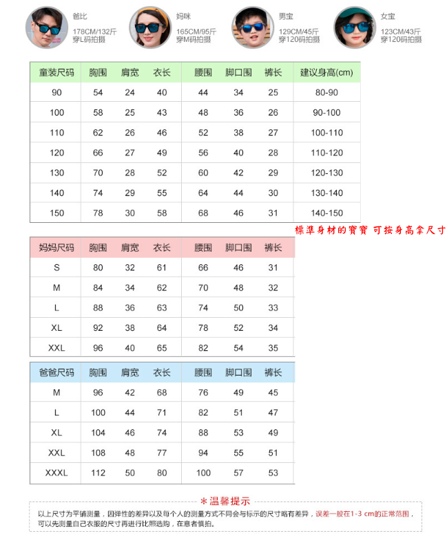 親子裝 親子套裝 短袖T恤+褲子 母女裝 全家福 櫻桃嚴選 純棉t恤+褲裙 一家三口 一 家四口 全家裝 情侶裝 7