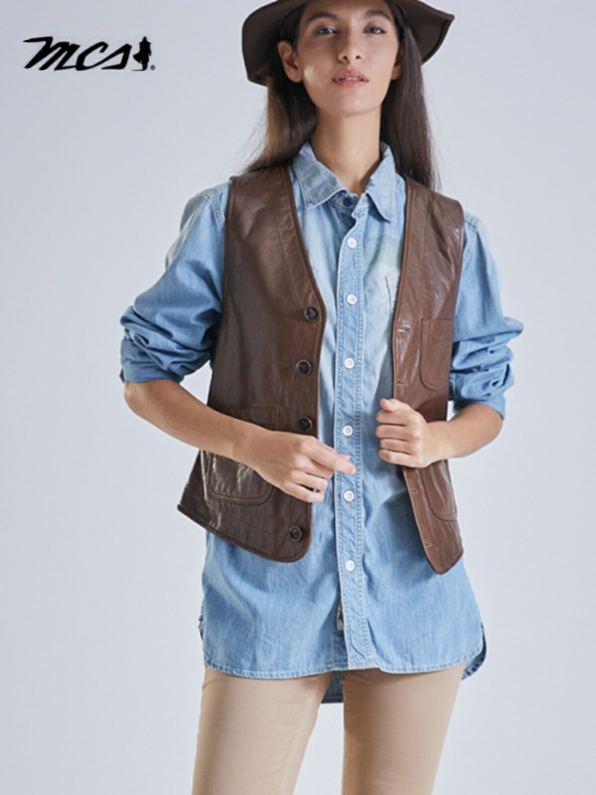 物美價廉】MCS源自萬寶路秋季男女同款真皮背心馬甲美式V領機車短款皮衣馬甲| 雲上精品百貨| 樂天市場Rakuten