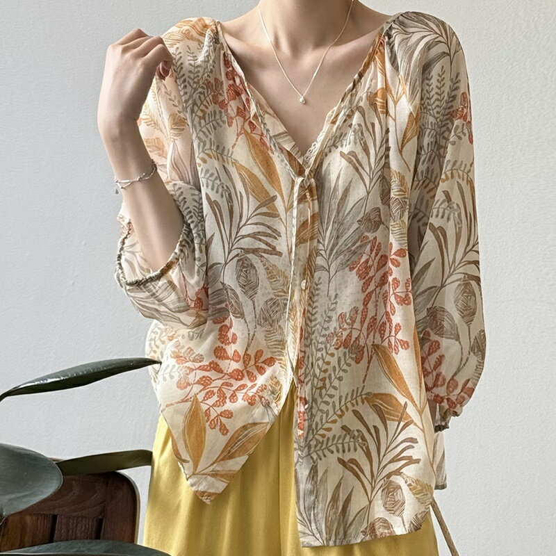 【米蘭精品】現貨+預購 法式寬鬆襯衫上衣七分袖罩衫T恤大碼休閒女裝-寬鬆顯瘦女上衣2色74ma60