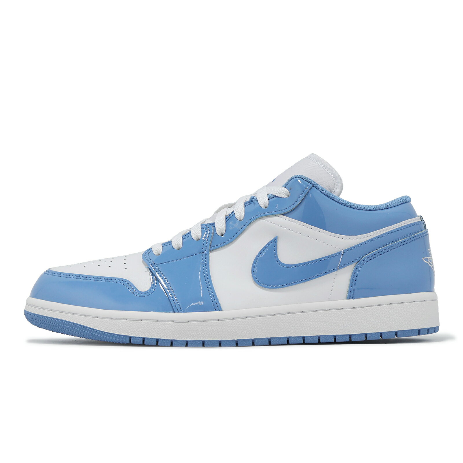 Nike 休閒鞋 Air Jordan 1 Low SE 男鞋 水藍 白 AJ1 低筒 一代 漆皮 FZ2138-114