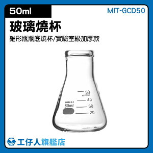 『工仔人』MIT-GCD50 玻璃三角燒瓶燒杯 錐形瓶瓶底燒杯 錐形瓶 50/100/150/250/1000ml
