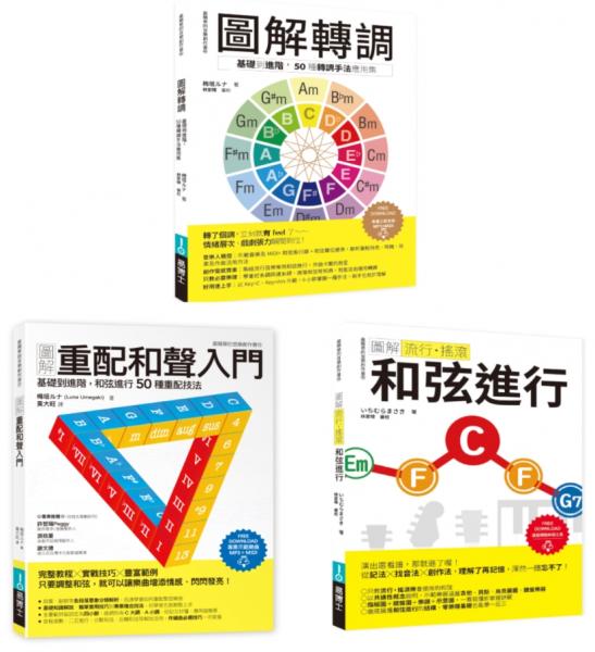 ICHI+梅垣雙師聯授音樂創意自由套書（共三冊）：轉調＋重配和聲入門＋流行搖滾和弦進行【城邦讀書花園】