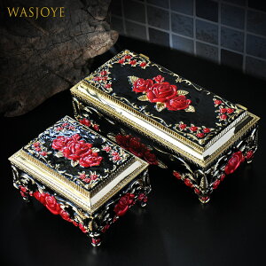 Wasjoye復古彩繪大約柜歐式韓國公主首飾盒飾品收納盒珠寶戒指盒