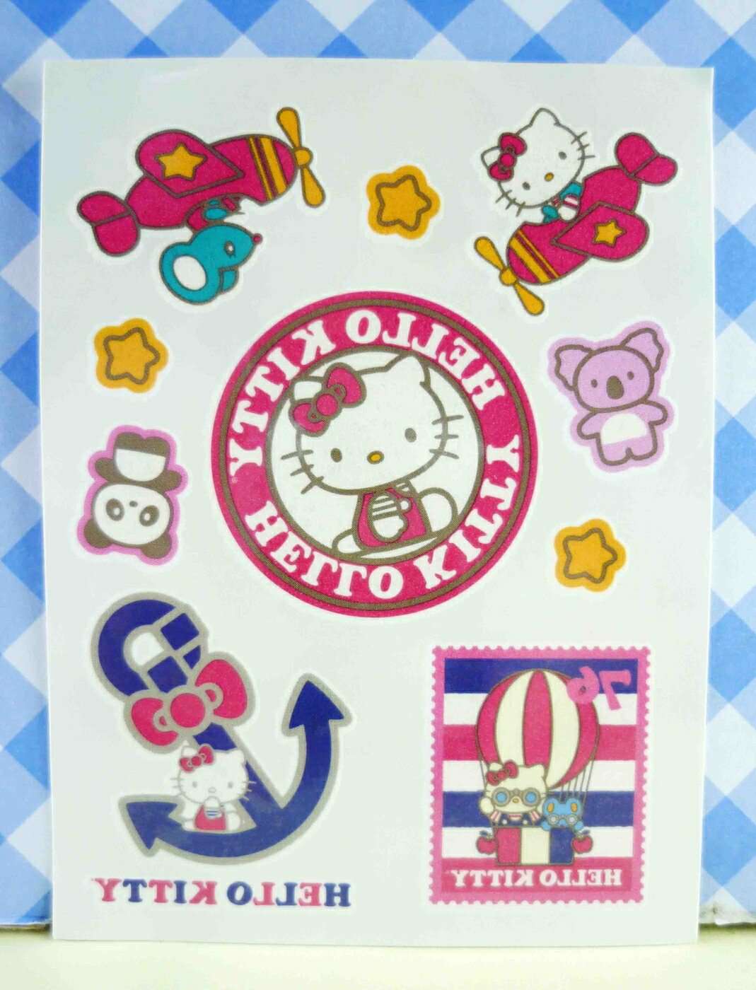 【震撼精品百貨】Hello Kitty 凱蒂貓 KITTY貼紙-紋身貼紙-飛機 震撼日式精品百貨