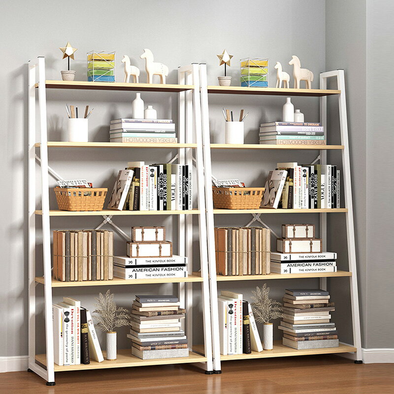 香彩書架置物架簡易家用客廳落地多層收納架梯形臥室架子小型書柜