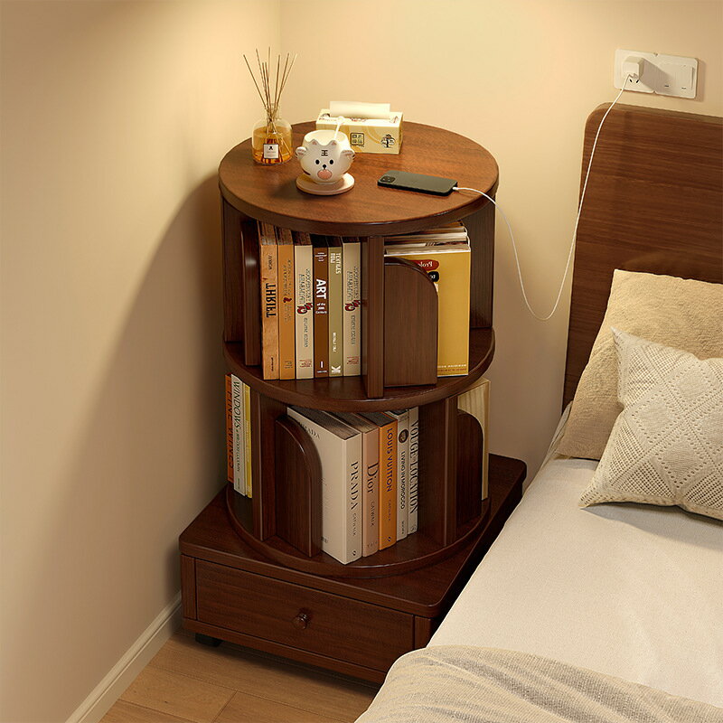 【免運】美雅閣| 床頭旋轉書架360度書櫃可移動家用落地窄臥室床邊兒童閱讀架