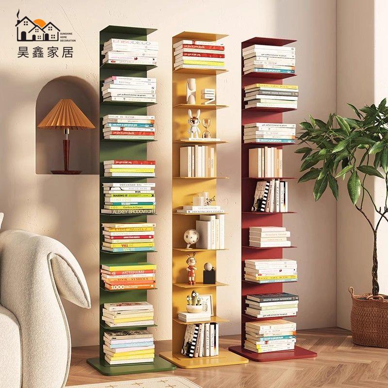特惠/免運 書架 隱形書架 落地置物架 鐵藝落地置物架隱形書架臥室多層置物架房間可調節展示客廳收納架工廠現貨 售後保障 全館折扣 m543