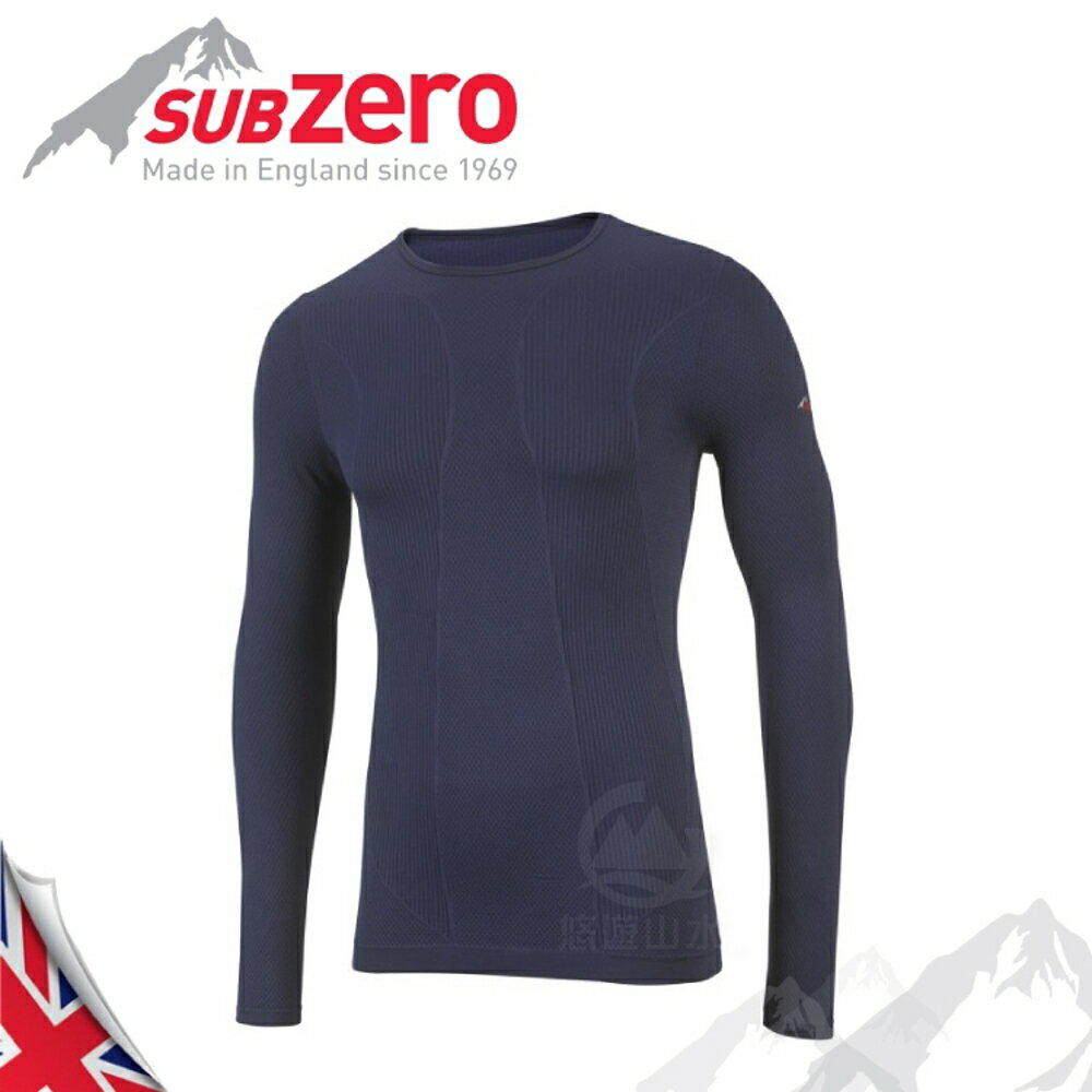 【Sub Zero 英國 Factor1+ 長袖無縫排汗衣《藍》】Factor 1 PLUS/內衣/薄長袖/防曬