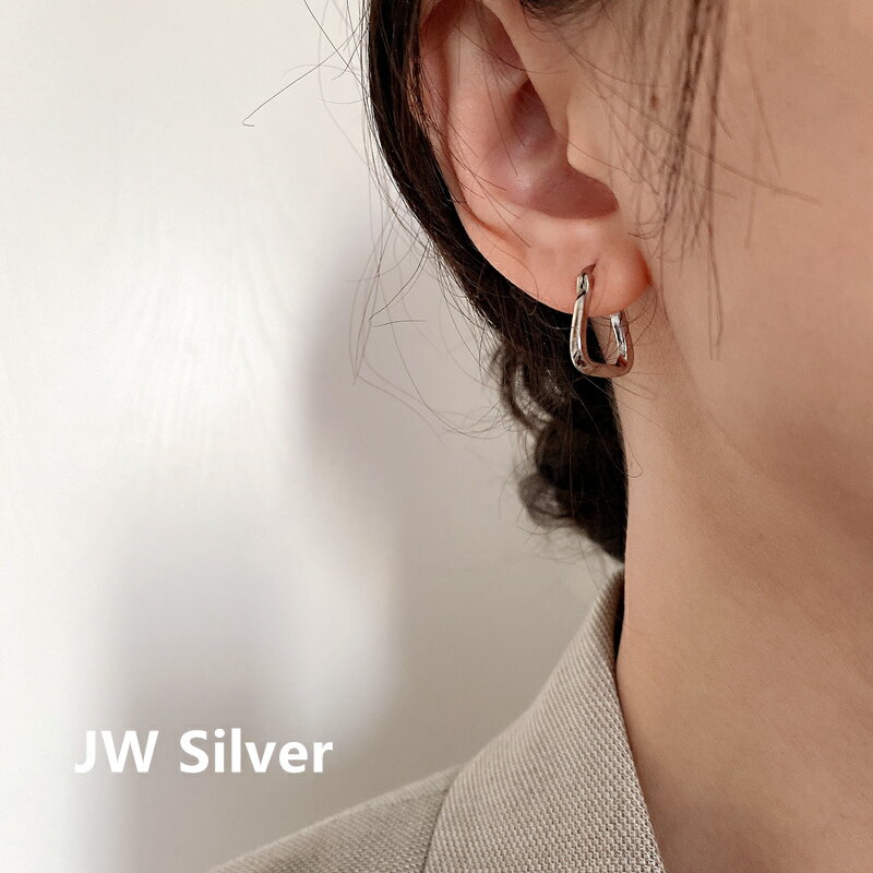 S925純銀不規則扭紋U型耳環ins簡約冷淡風氣質時尚銀飾耳釘