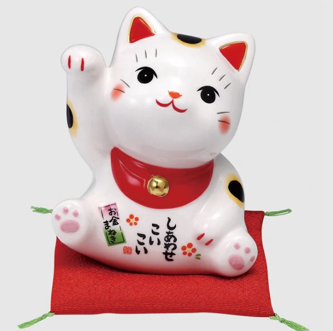 日本製【薬師窯】瀨戶純手工錦彩招福貓(招財運)Ykcat-7808【領券滿額再折千7/31止】