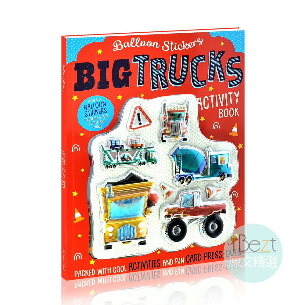 Balloon Stickers Big Trucks Activity Book | 外文 | 貼紙書 | 海洋 | 泡泡貼 | 操作遊戲 | 迷宮 | 智力 | 塗鴉 | 連線 | 找不同 | 手工 | 勞作 |