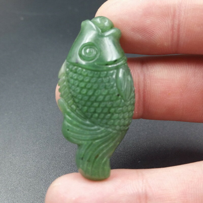 正品a貨天然玉繩新疆和田玉小魚掛件碧玉小魚吊墜廠家直銷