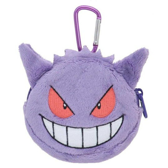 【震撼精品百貨】神奇寶貝 Pokemon~ 寶可夢 大臉款扣環絨毛零錢包-耿鬼*17273