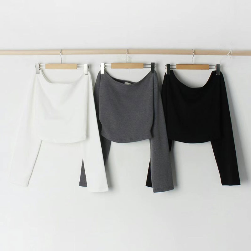 ANNAS 特價 正韓一字領上衣 露肩棉T 素面百搭性感 韓國平口露肩T 短版辣妹 7