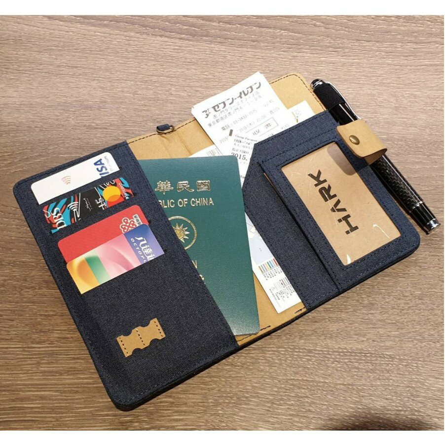 【HARK】 水洗牛皮紙多功能護照夾＿內附取卡針可自行加長短掛繩 2