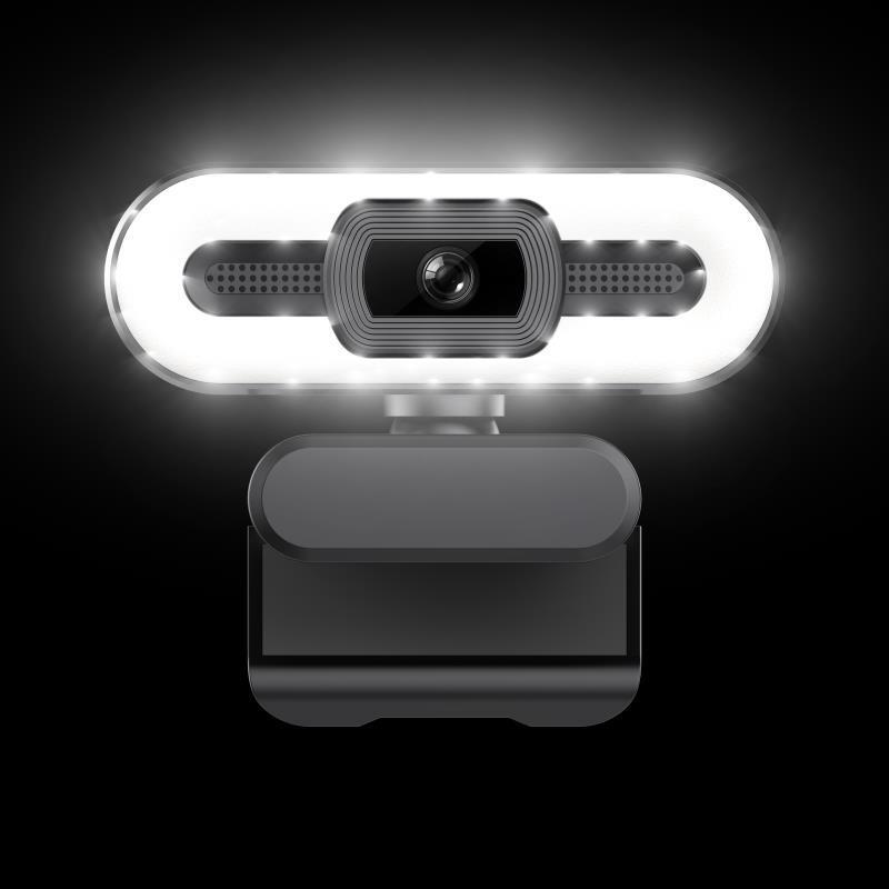 美顏補光燈自動對焦高畫質USB影片直播電腦攝像頭4K2Kwebcam【北歐家居生活】