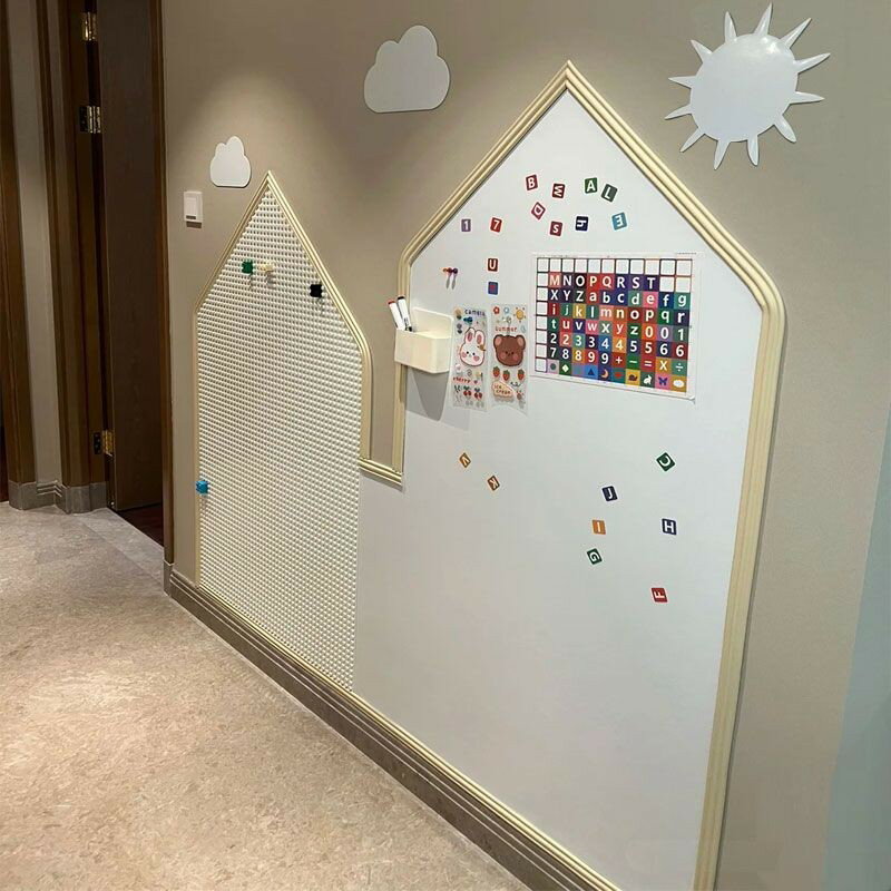 白板 黑板 寫字板 繪畫板 免運 積木墻白板墻二合一家用兒童塗鴉墻面畫畫板磁性白板墻貼大顆粒
