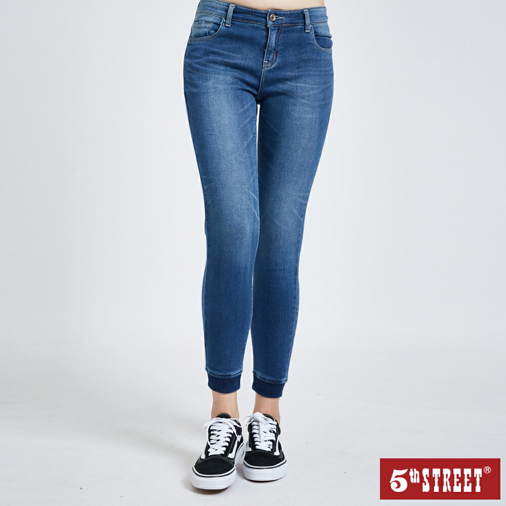 女裝 類針織牛仔縮口褲 石洗綠 (942212) 【5th STREET】【年貨節全館390起】 ★神褲節 治裝激推 最高折426