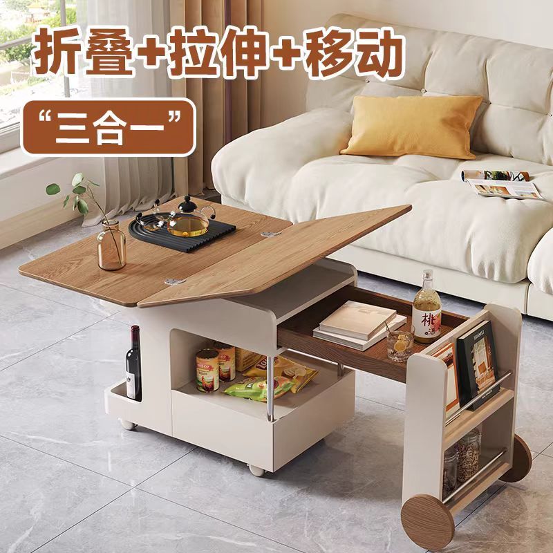 移動伸縮折疊茶幾實木日式小推車茶臺桌圍爐煮茶沙發邊幾客廳陽臺