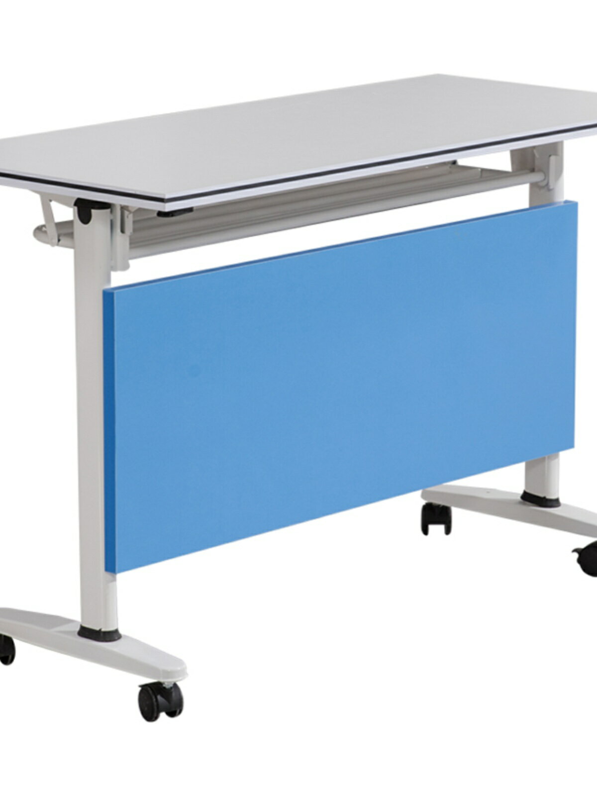 辦公折疊長條桌多功能組合拼接會議桌培訓機構課桌扇形桌滑輪帶鎖