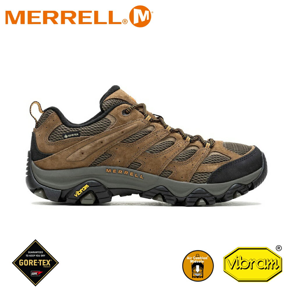 【MERRELL 美國 男 MOAB 3 GORE-TEX W 經典登山健行鞋-寬楦《咖啡》】ML036257W/戶外鞋/登山鞋
