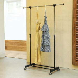 跨境晾衣架可伸縮單桿室內鐵管簡約落地衣架家用臥室衣掛可移動