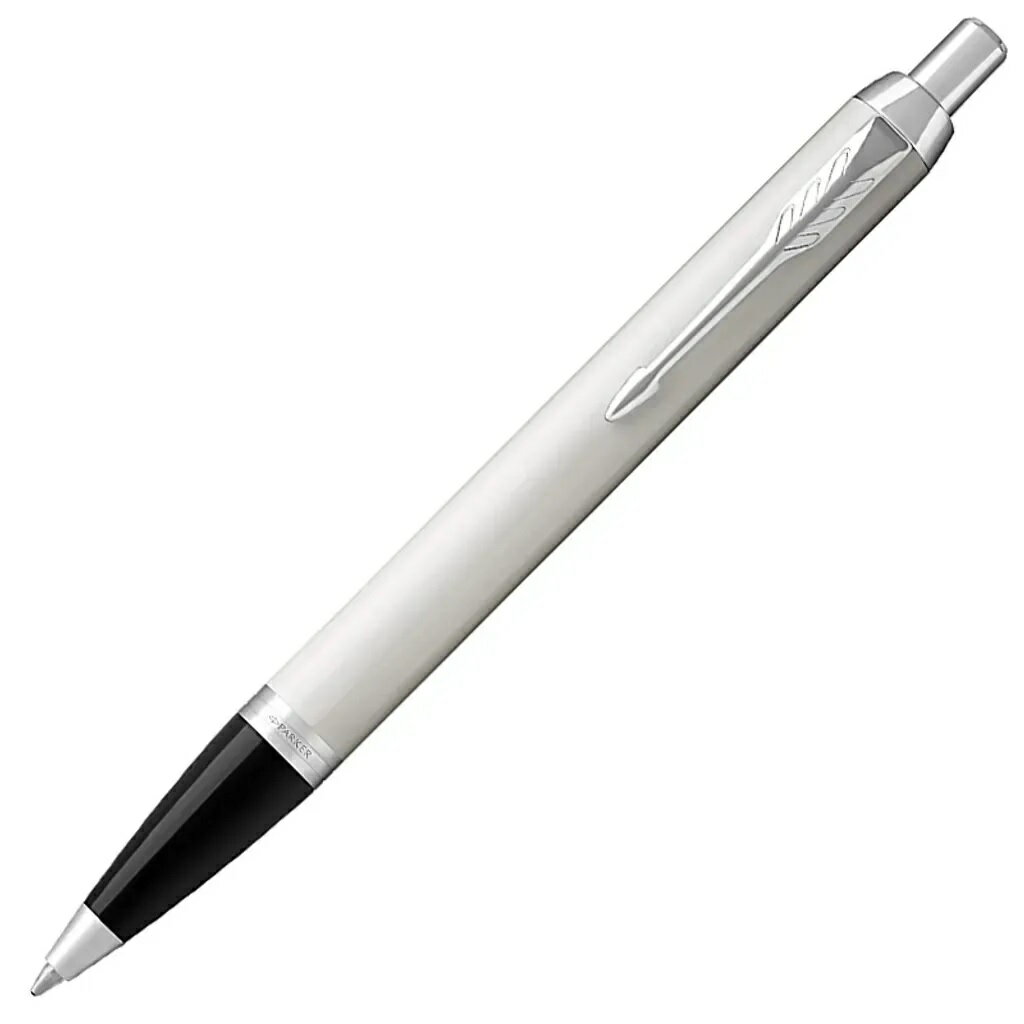PARKER 派克 新IM系列 白桿白夾原子筆+磁性名片盒禮盒組 1