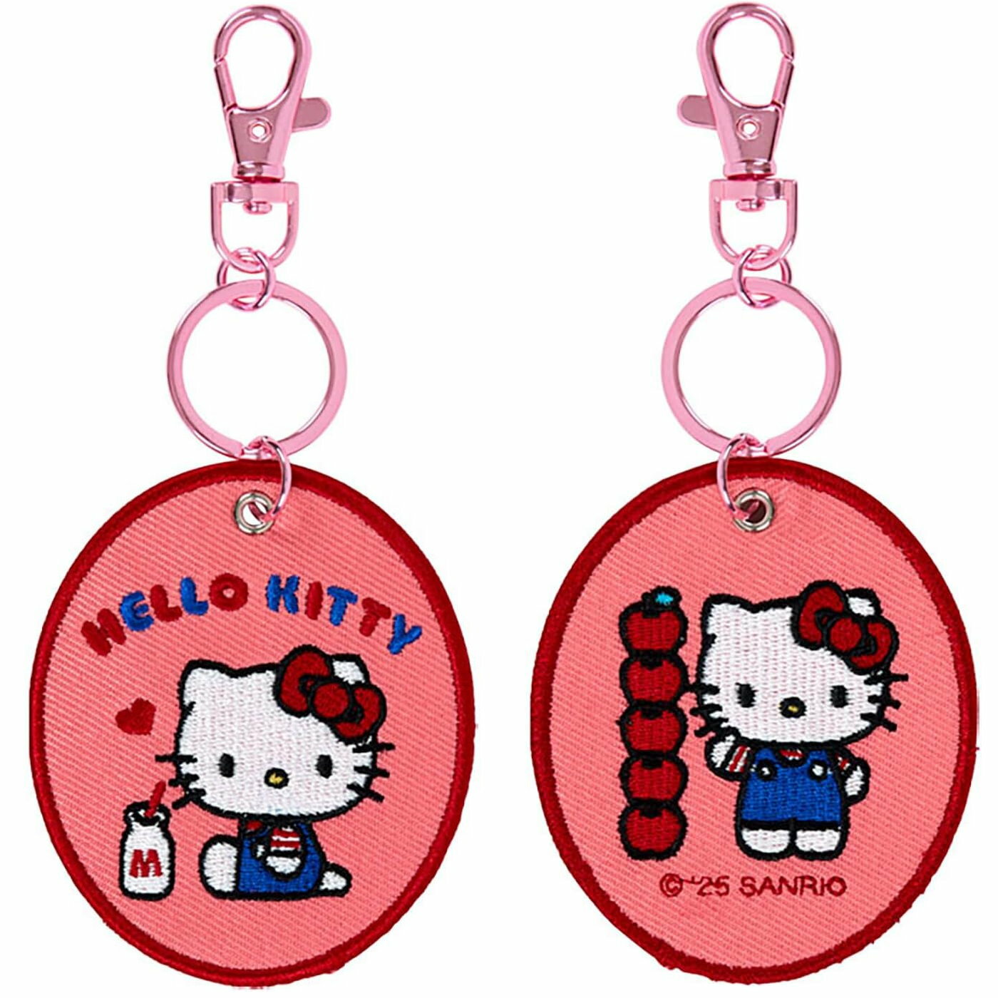 asdfkitty*KITTY 刺繡吊牌鑰匙圈 掛飾 吊飾-日本正版