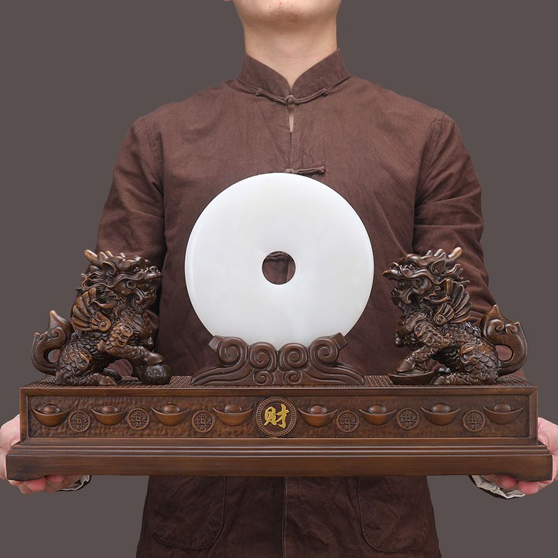 免運/ 可開票 快速出貨 擺件 居家擺飾 麒麟招財擺件一對貔貅平安扣聚財陣客廳入戶門口玄關辦公室裝飾品