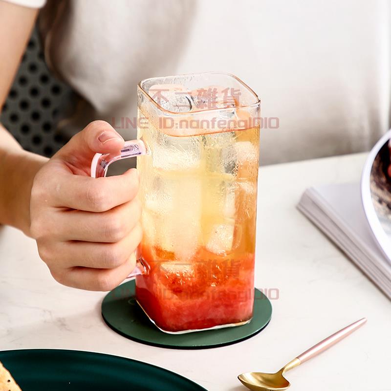 家用玻璃杯水杯帶把高硼矽杯子把手耐熱透明茶杯【不二雜貨】