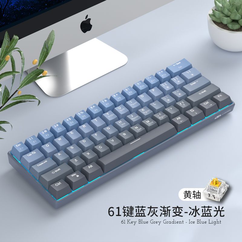 免運 機械鍵盤 68鍵機械鍵盤61小型專用遊戲適用有線熱插拔外接電競背光茶軸黑軸 快速出貨