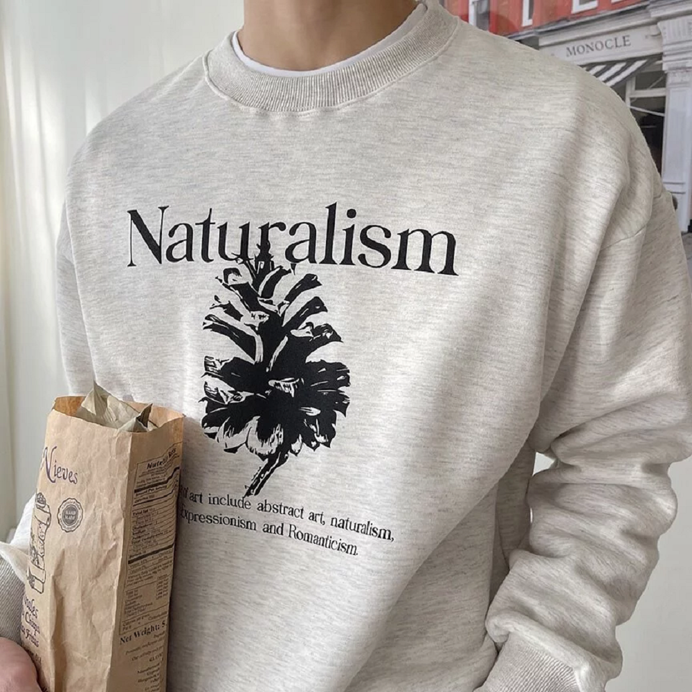 NATURALISM自然松果印花大學T(2 Color)
