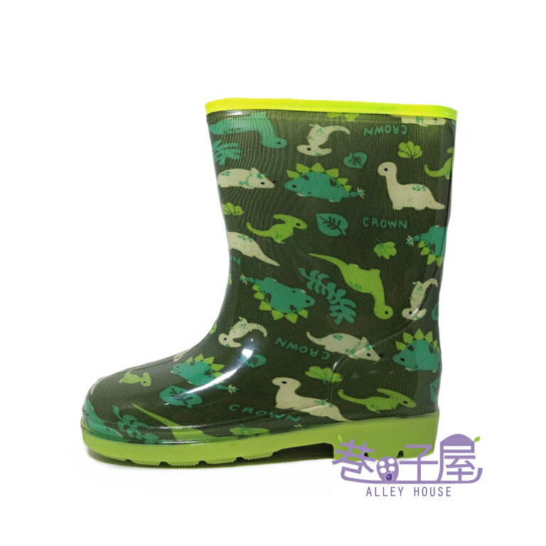 童款恐龍造型雨鞋 雨靴 雨天必備 綠色【巷子屋】