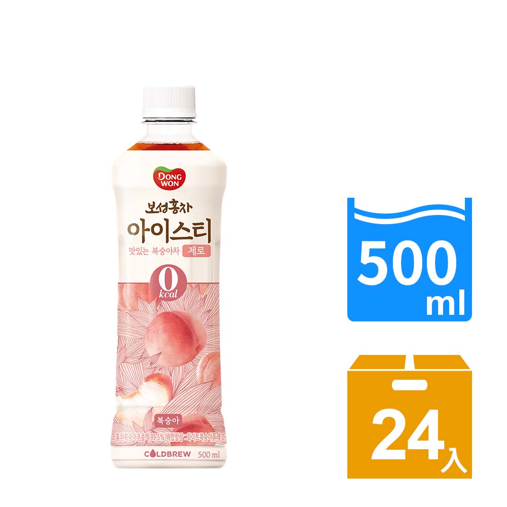 【韓味不二】東遠水蜜桃風味紅茶500ml*24入/箱(有效期:20270426)｜韓國必買｜韓國進口零食｜樂天熱銷Top｜韓國空運直送｜韓國美食｜韓國料理