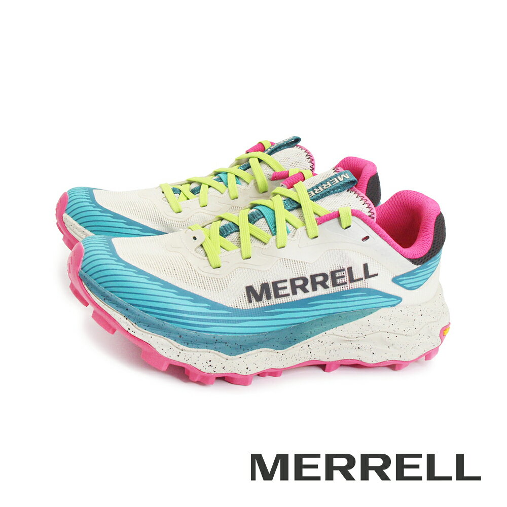 MERRELL(女)AGILITY PEAK 6 輕量戶外越野訓練鞋 女鞋-白綠桃色