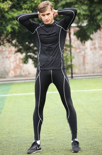 運動緊身褲男健身pro高彈力長褲籃球訓練打底跑步 壓力褲 運動褲 英國代購