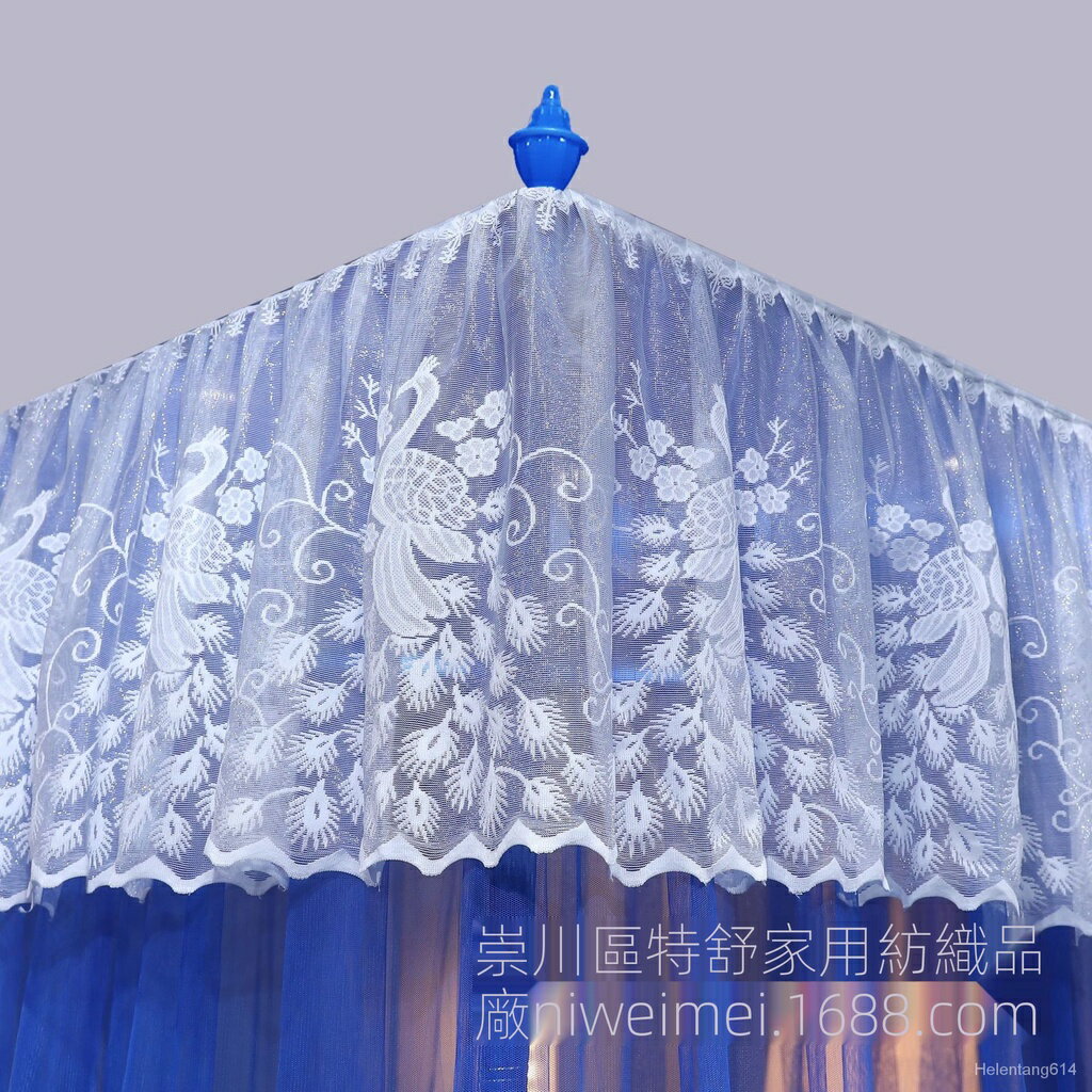 刺繡蕾絲蚊帳方頂蚊帳加粗加密三開門落地式宮廷學生無拉鍊360度防蚊加大空間歐式浪漫北歐ins | 寓偉| 樂天市場Rakuten