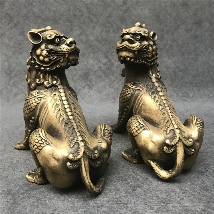 純銅地藏王坐騎諦聽擺件孝道神獸鎮宅風水擺設| 銀聯網日用品生活館