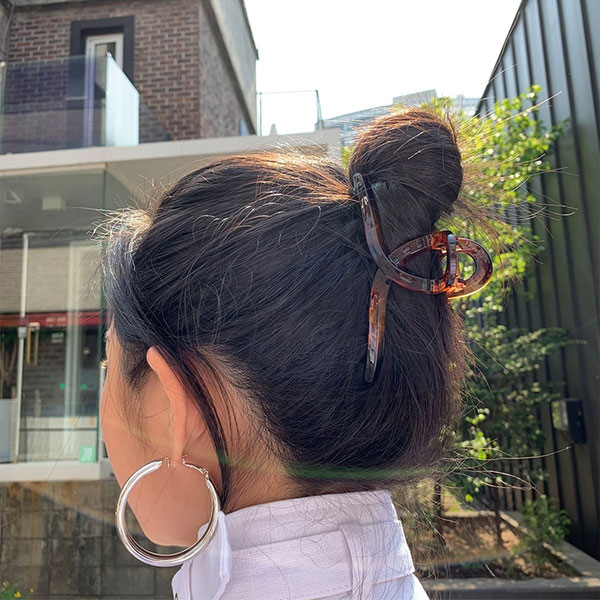 ANNAS 正韓 爆款 鯊魚夾 透明 大理石 琥珀色 抓夾 髮夾 大號 壓克力 韓國 7