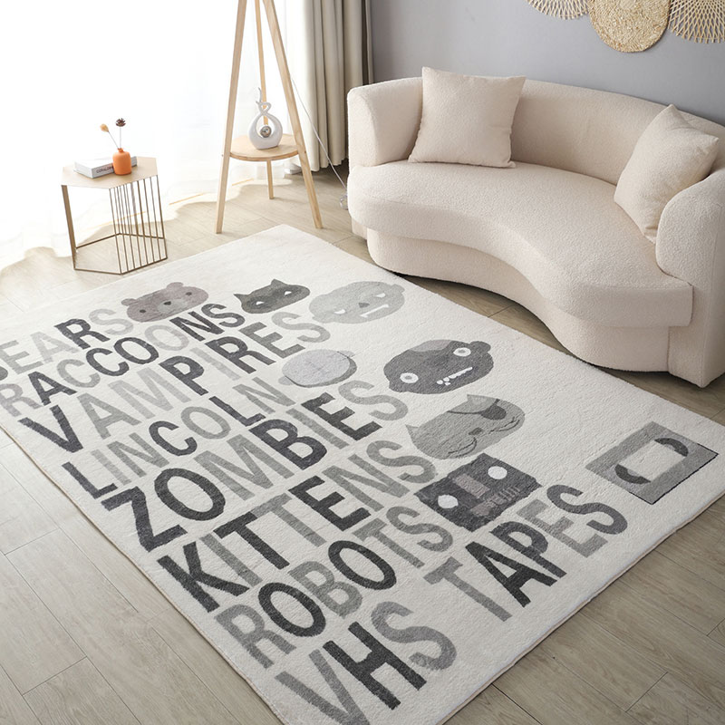 仿羊絨輕奢風抽象客廳地毯家用臥室床邊毯現代簡約沙發茶幾毯地墊