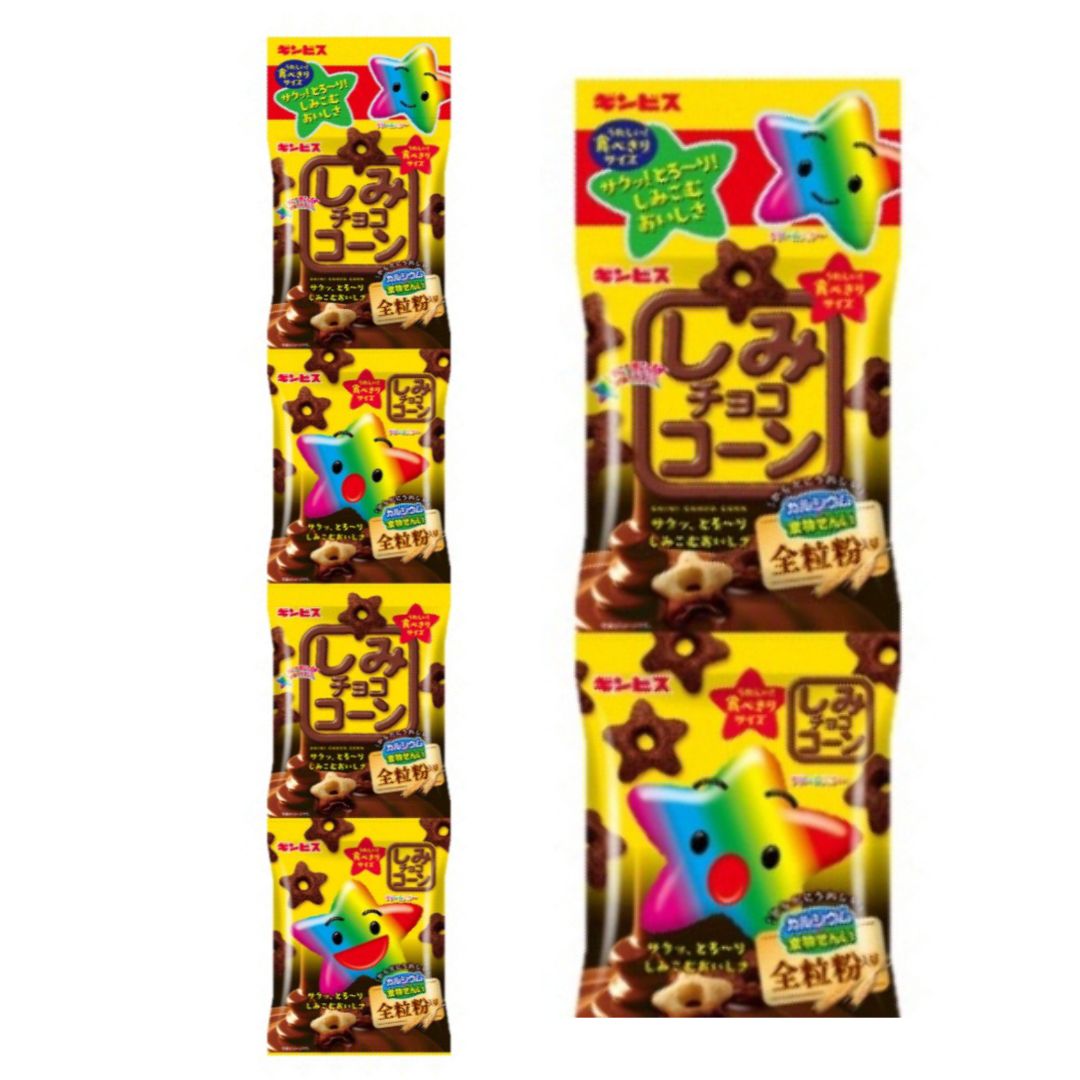 【江戶物語】GINBIS 金必氏 4連 星星可可風味餅 52g 玉米脆餅 可可餅 全粒粉 造型餅乾 金必思 日本原裝進口