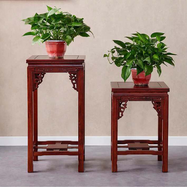 【台灣公司 可開發票】花架實木花架子家用室內木質花盆架花幾客廳簡約魚缸架落地置物架 1