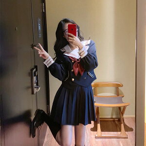 日系水手服jk制服裙正版新款學院風長袖上衣短裙學生裝兩件套秋裝