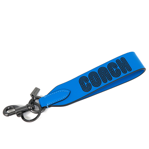 COACH 精製小牛皮鑰匙圈 鑰匙扣 吊飾 掛帶鑰匙圈 C7003 藍色(現貨)▶指定Outlet商品5折起☆現貨