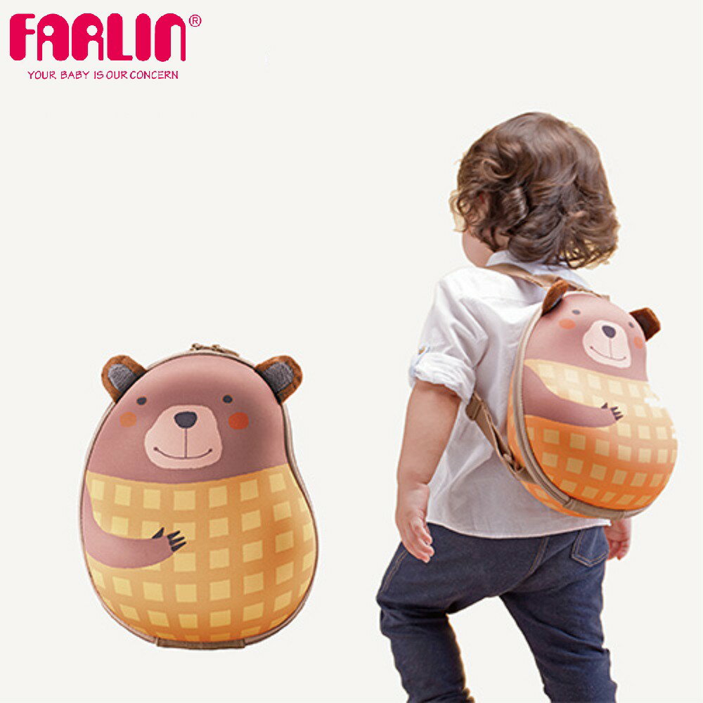 【FARLIN】Sina&Mina 兒童雙肩背後背包(鬆餅熊 )