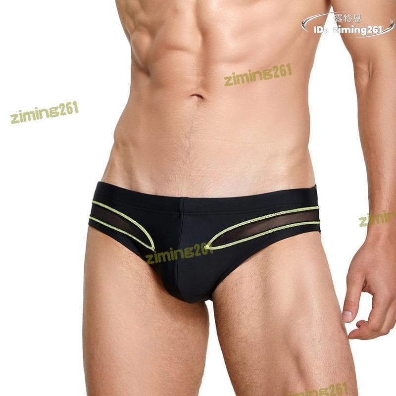 （工廠製造）（品質保證）【品質認證】48h出貨丶seobean希賓男溼泳絝風性感網紗鏤空三角泳絝海灘絝溫泉泳絝