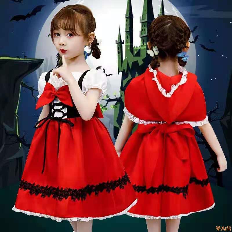 新款萬聖節兒童服裝女童小紅帽演出服cosplay化妝舞會角色扮演服