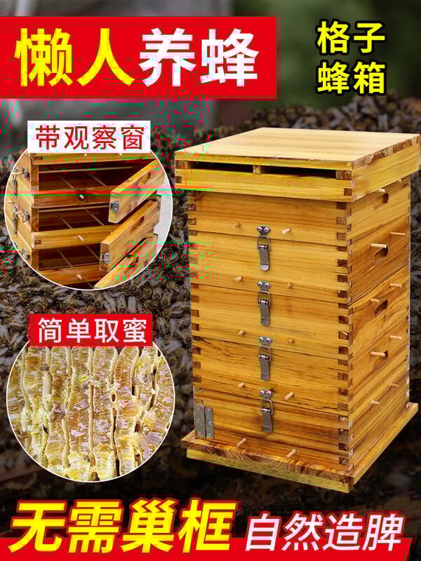 買蜂箱 中蜂格子箱五層格子箱蜜蜂箱加厚全套杉木煮蠟蜂箱土蜂桶養蜂工具